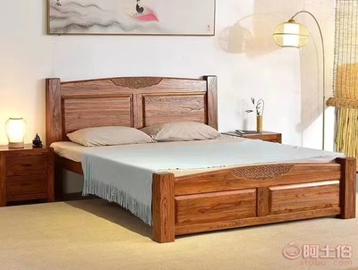 匠心傳承，自然之韻 夏津紅軍老榆木古典家具廠實木新中式床鑒賞